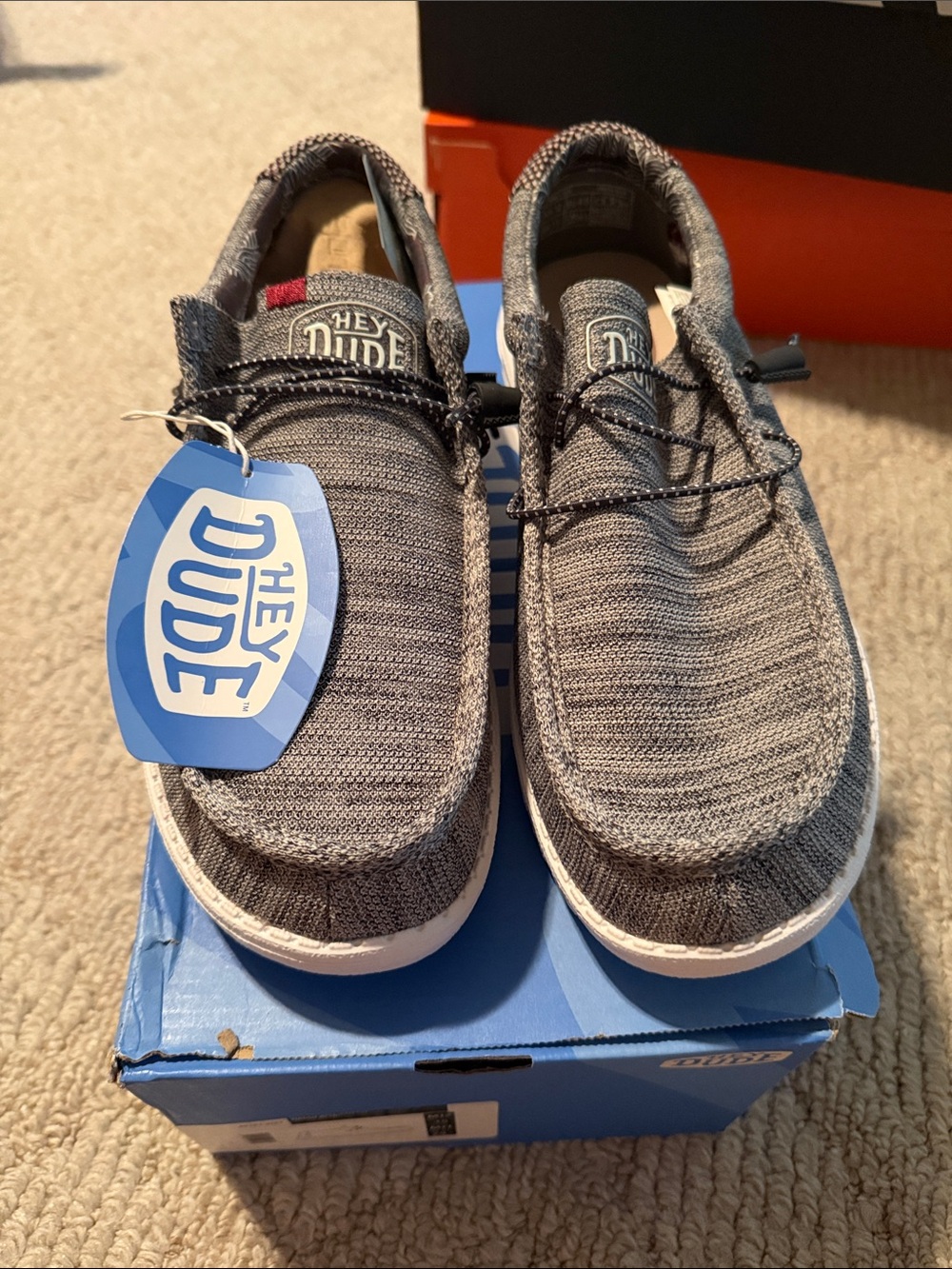 Hey Dude Wally Knit Slip-Ons in Heather Gray